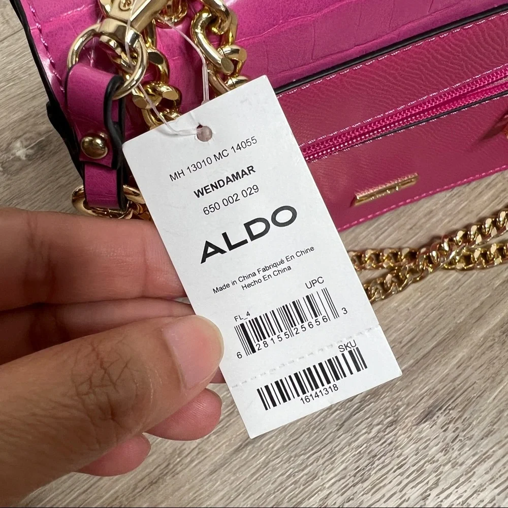 ALDO Wendamare Fuchsia Pink Chain Crossbody Shoulder Bag NWT
